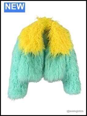 Women's Fluffy Faux Fur Cropped Jacket Shaggy Coat